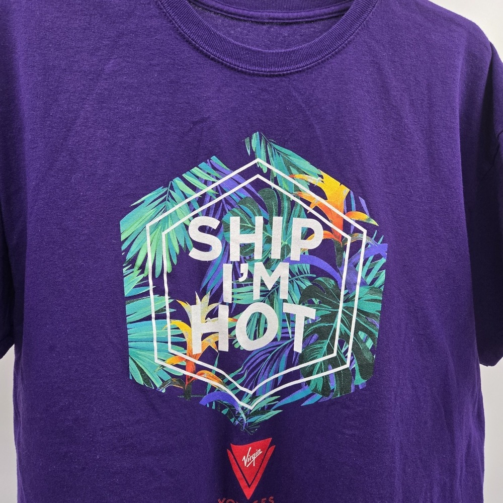 Virgin Voyages Scarlet Lady Ship I'm‎ Hot T-shirt Purple XL - 100% Cotton